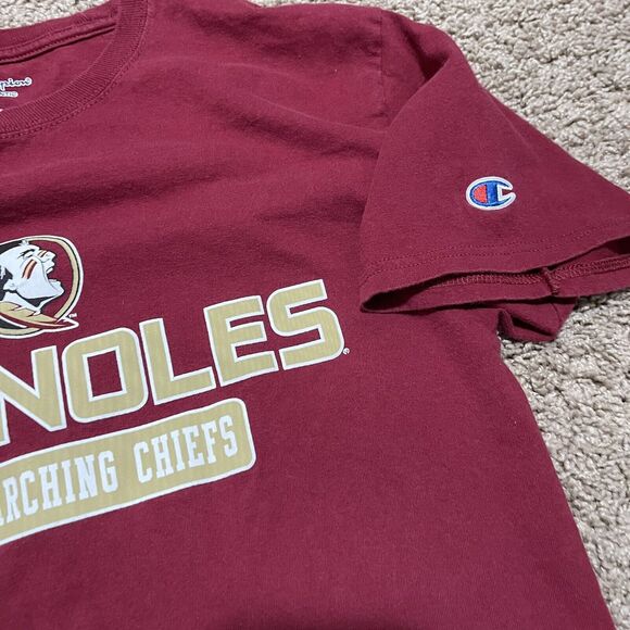 Florida State University Seminoles Shirt Mens Medium Red Garnet Marching Chiefs - Picture 4 of 7